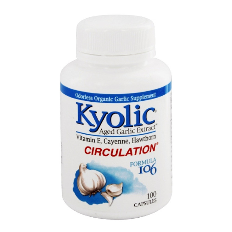 Kyolic Aged Garlic Extract Circulation Formula 106 Capsules, 100 Ea