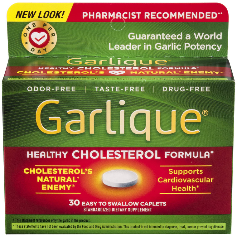 Garlique Cholesterols Natural Enemy Easy To Sallow Caplets, 30 Ea