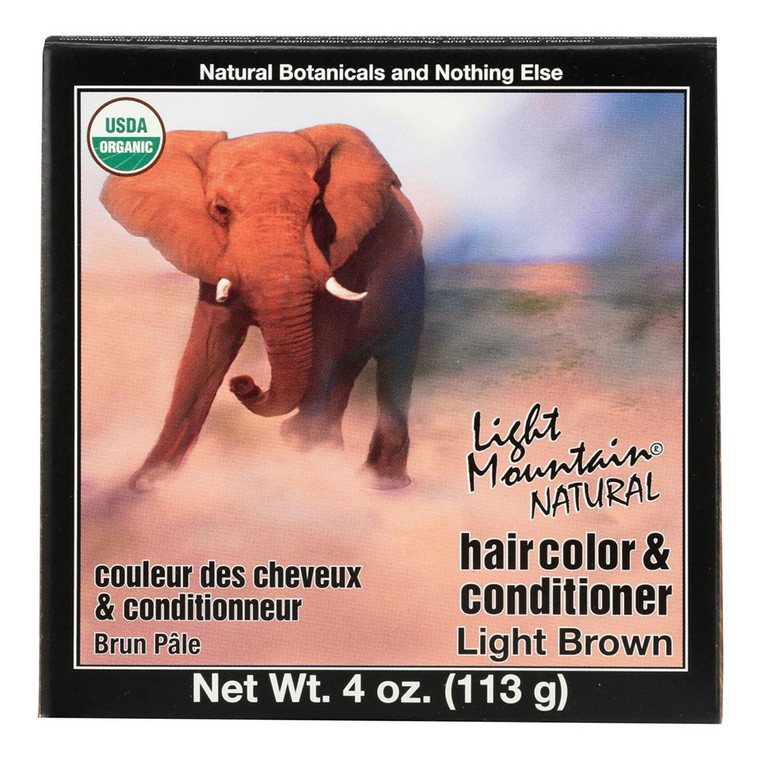 Light Mountain Natural Hair Color And Conditioner, Light Brown, 4 Oz
