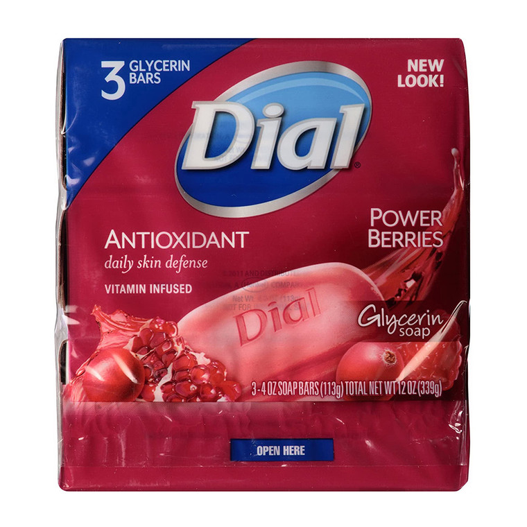 Dial Cranberry And Antioxidant Glycerin Soap, Daily Skin Defense - 4 Oz, 3 Ea