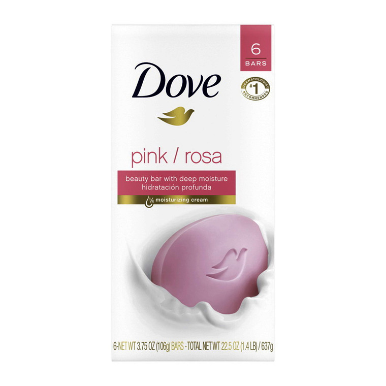 Dove Beauty Bar For Deep Moisture, Pink And Rosa - 3.75 Oz, 6 Ea