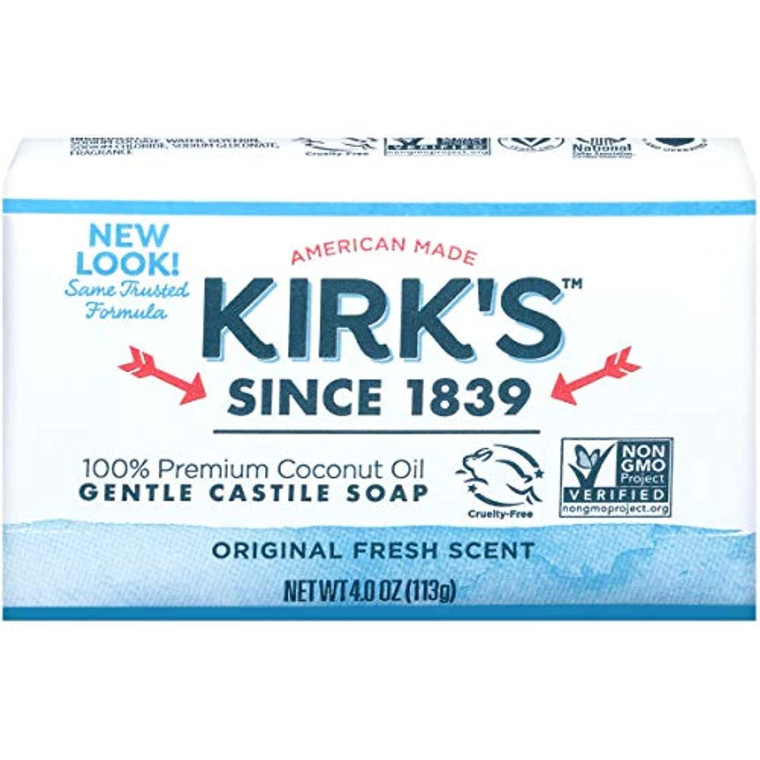 Kirks Original Coco Castile Bar Soap, 4 Oz