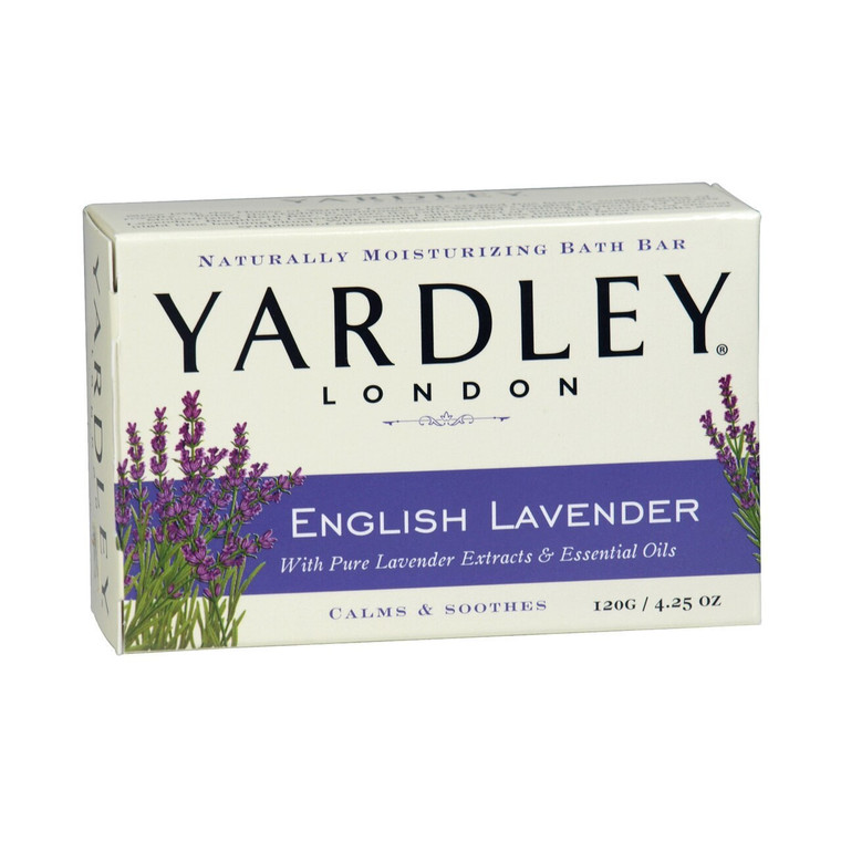 Yardley London Naturally Moisturizing Bar Soap, Flowering English Lavender, 4.25 Oz