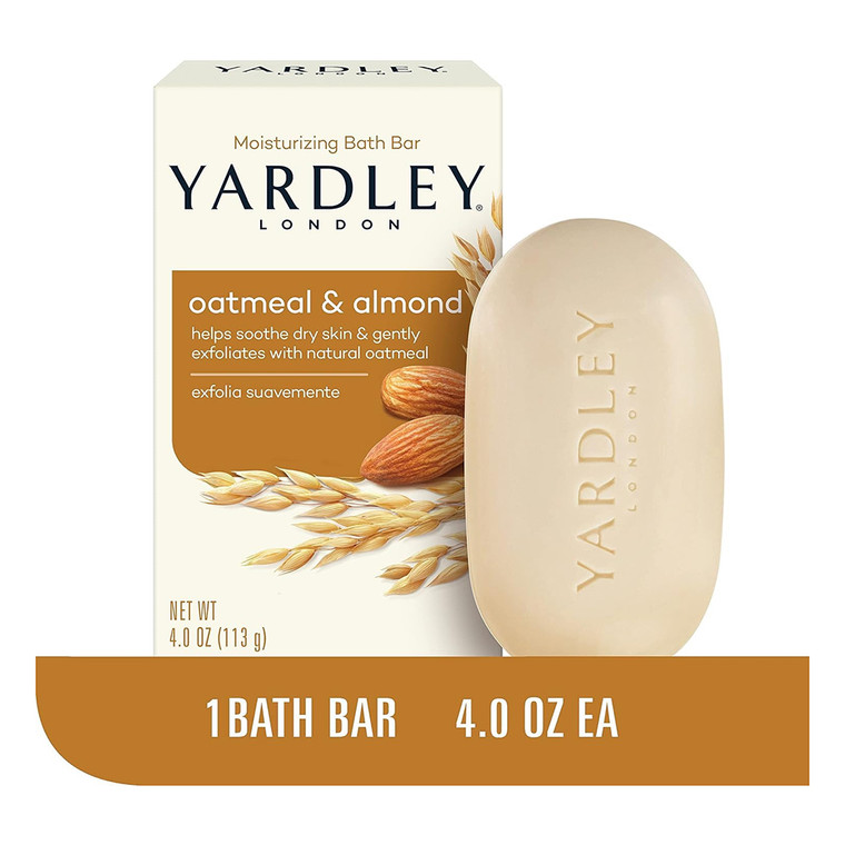 Yardley London Moisturizing Soap, Natural Oatmeal And Almond, 4.25 Oz, 4 Ea