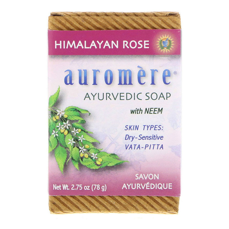 Auromere Ayurvedic Bar Soap Himalayan Rose, 2.75 Oz