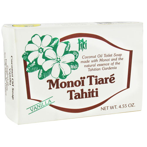Monoi Tiare Tahiti Coconut Oil Toilet Soap Vanilla, 4.55 Oz