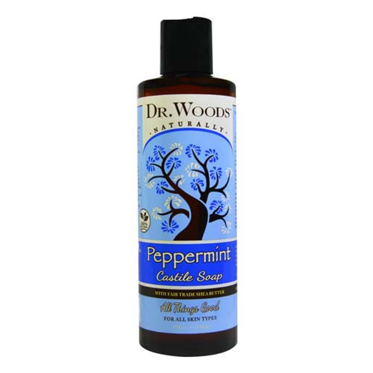 Dr.Woods Shea Vision Pure Peppermint Castile Liquid Soap, 8 Oz