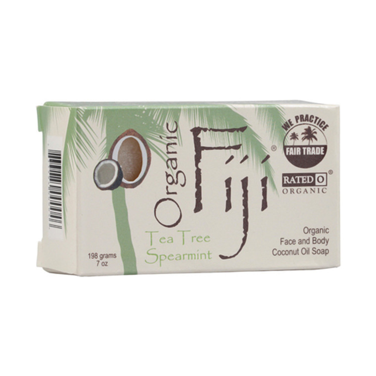 Organic Fiji Face And Body Coconut Oil Bar Soap, Tea Tree Spearmint - 7 Oz