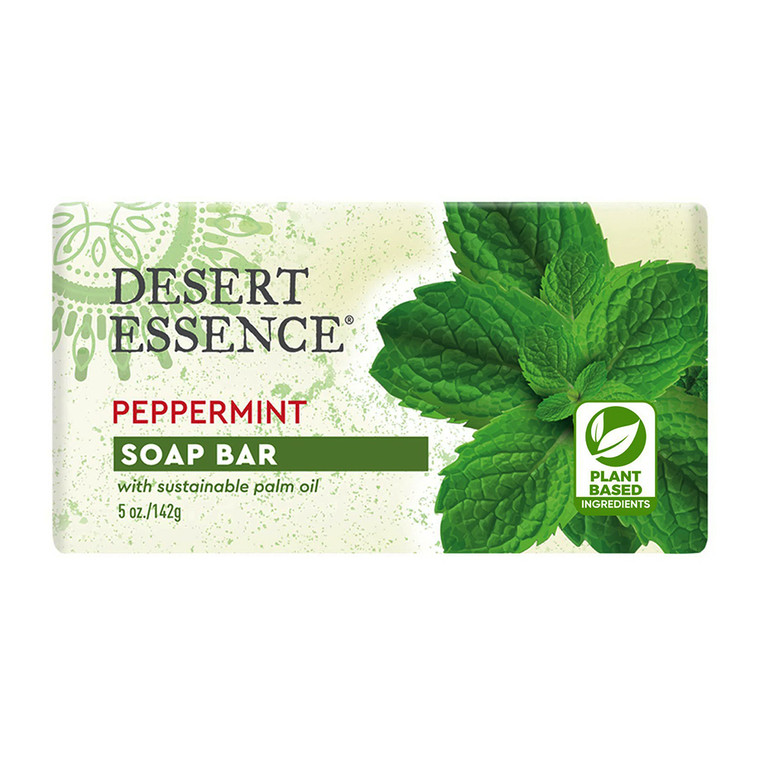 Desert Essence Peppermint Bar Soap Removes Impurities and Excess Oil Hydrating Soothing and Softening Skin 5Oz (142g)