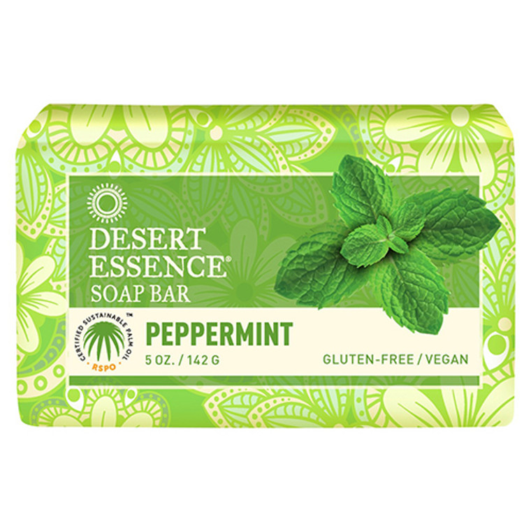 Desert Essence Vegan Bar Soap, Peppermint, 5 oz