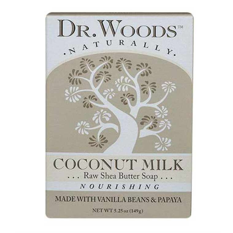 Dr Woods Naturals Nourishing Raw Shea Butter Bar Soap, Coconut Milk, 5.25 oz