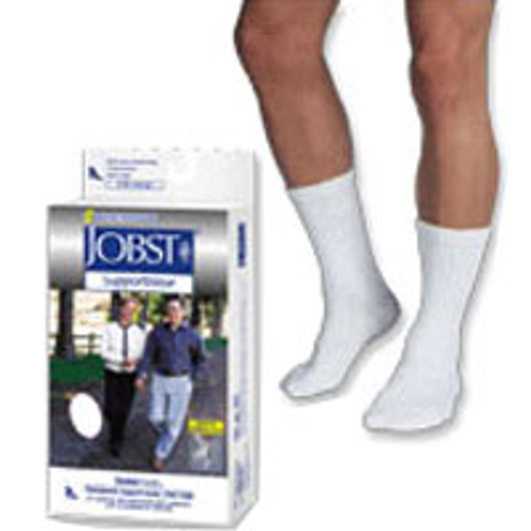 Jobst Sensifoot Socks, Crew Length 8-15 Mmhg Compression, White Color, Size: Xtra Large - 1 Pair