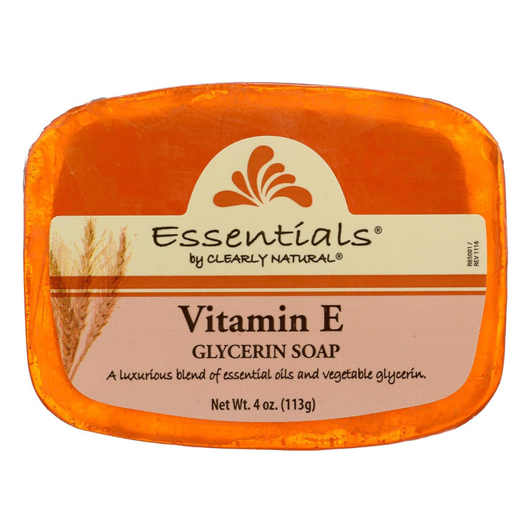 Clearly Natural Essentials Glycerin Soap Bar Vitamin E Gentle Cleansing Formula 4Oz (113g)