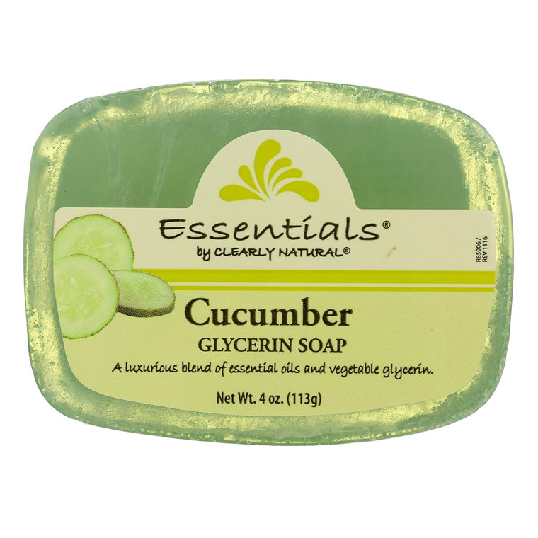 Clearly Natural Glycerin Soap Bar Cucumber Gentle Cleansing Formula 4Oz (113g)