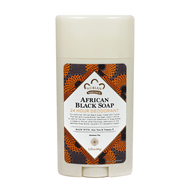 Nubian Heritage 24 Hour Natural Deodorant African Black Soap, 2.25 Oz
