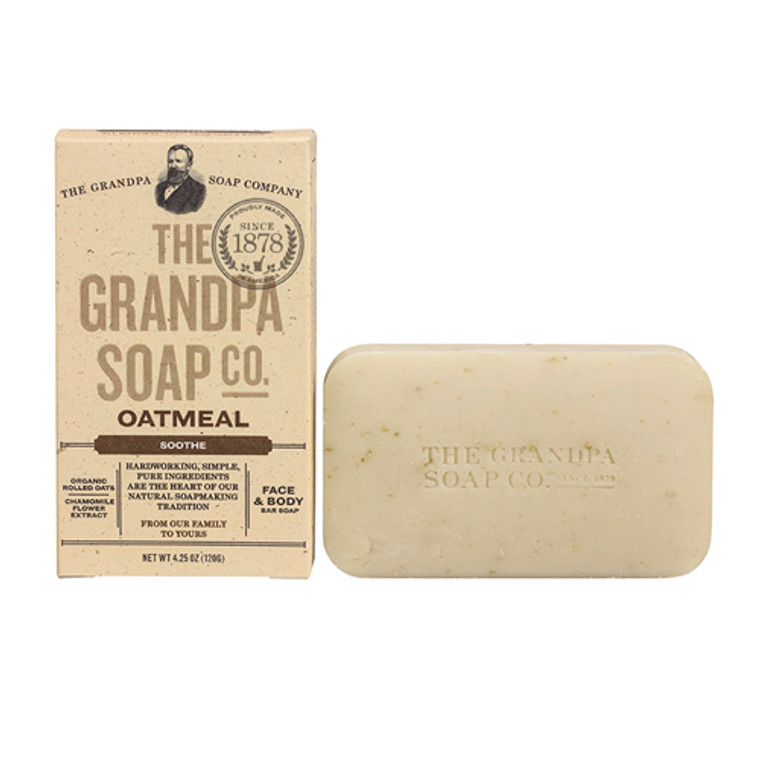 Grandpas Face And Body Soothe Bar Soap With Oatmeal, 4.25 Oz