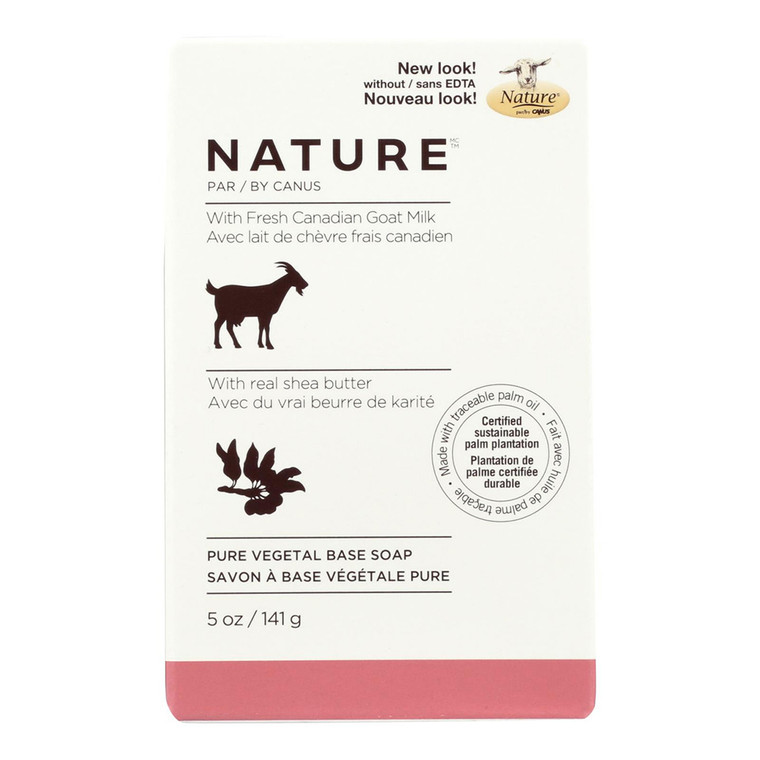 Nature by Canus Pure Vegetal Base Soap with Fresh Goat Milk and Shea Butter 5Oz (141g)