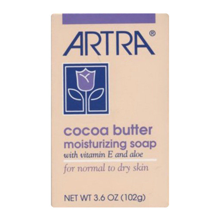 Artra Cocoa Butter Moisturizing Soap With Vitamin E And Aloe For Normal To Dry Skin, 3.6 oz