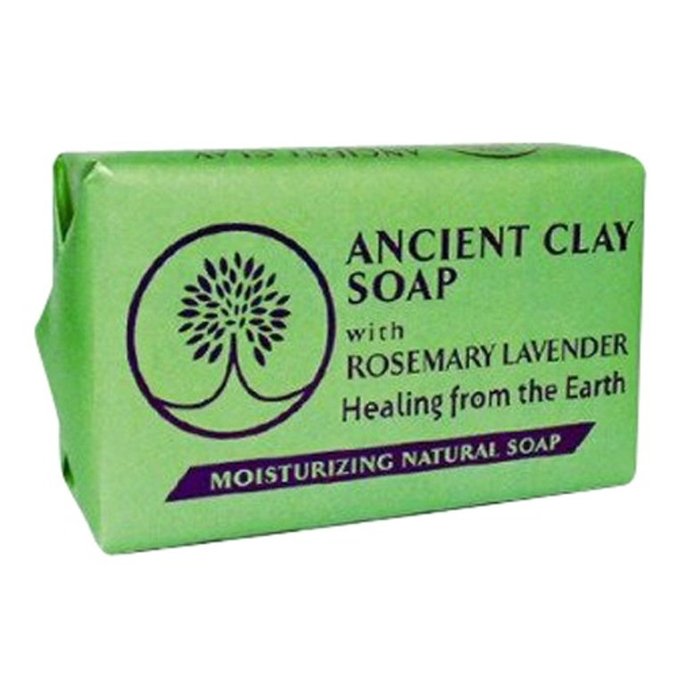 Zion Health Ancient Clay Moisturising Natural Bar Soap, Rosemary Lavender, 6 Oz