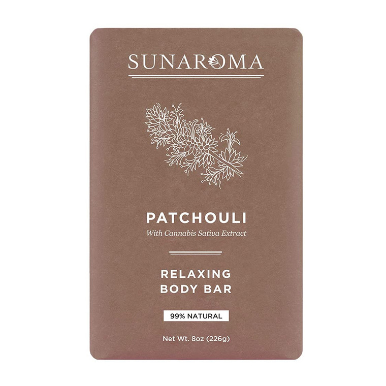 Sunaroma Patchouli Oil Relaxing Body Bar Soap, 8 Oz