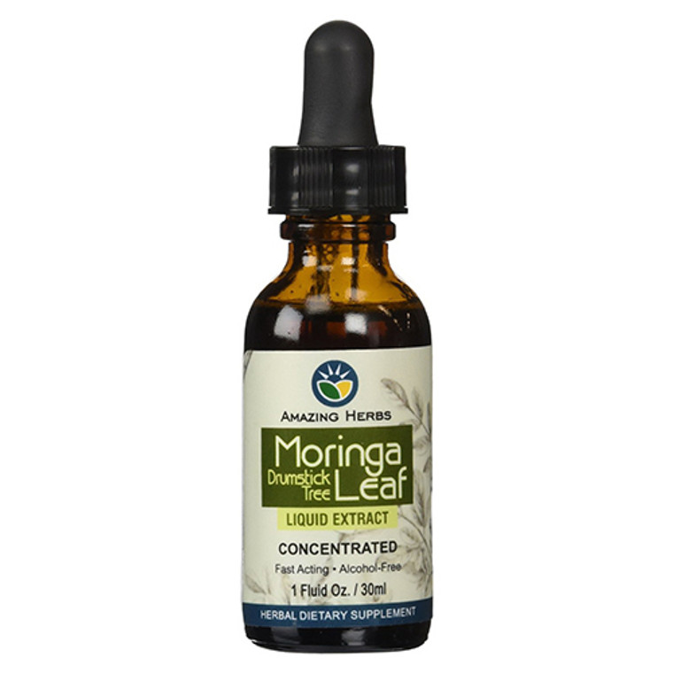 Amazing Herbs Moringa Leaf Concentrated Liquid Extract, 1 oz