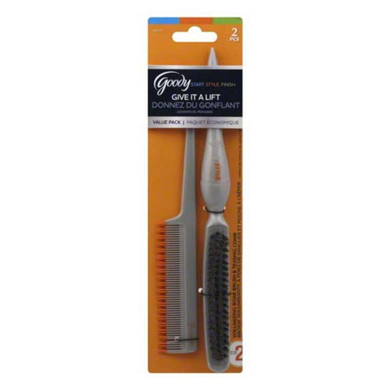 Goody Amp It Up Teasing Comb and Brush Hair Teasing Set, 2 Ea