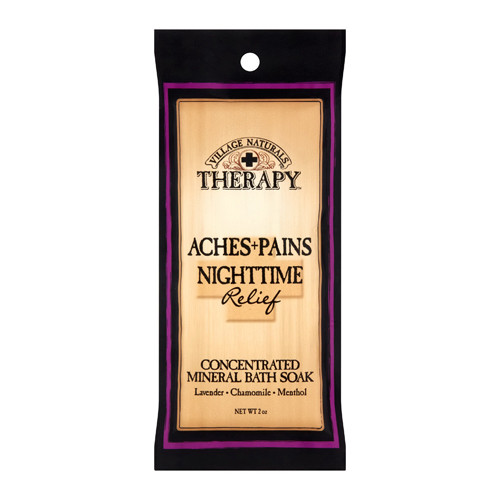 Village Naturals Therapy Aches and Pains Nighttime Relief Bath Soak, 2oz