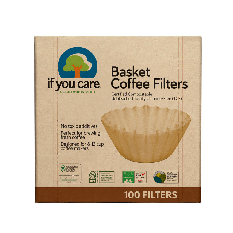 If You Care Coffee Filters Basket Unbleached Unbleached Totally Chlorine Free 100Ea