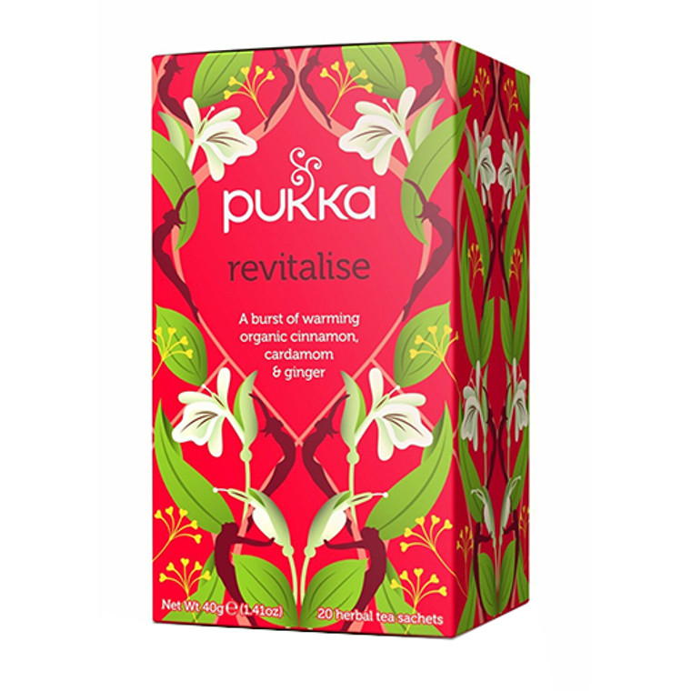 Pukka Herbal Teas Revitalise, Organic Cinnamon and Ginger Tea, 20 Ea