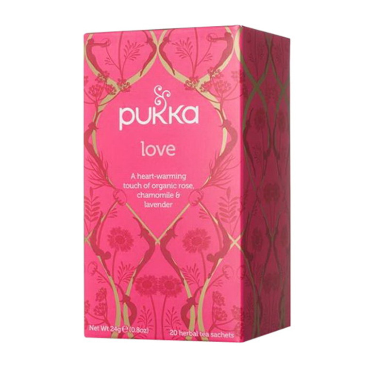Pukka Herbs Organic Love Herbal Tea Bags, 20 Ea