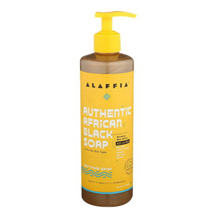 Alaffia Authentic African Black Soap All In One, Salt Stone Water, 16 Oz