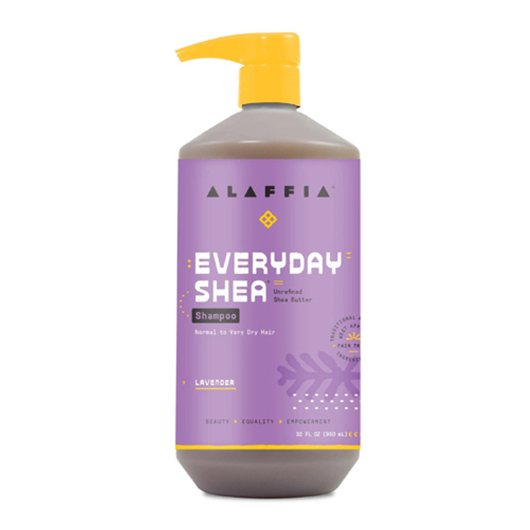 Alaffia Everyday Shea Butter Lavender Hair Shampoo, 32 Oz