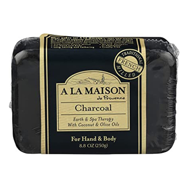 A La Maison de Provence Earth and Spa Therapy Soap Bar, Charcoal, 8.8 Oz