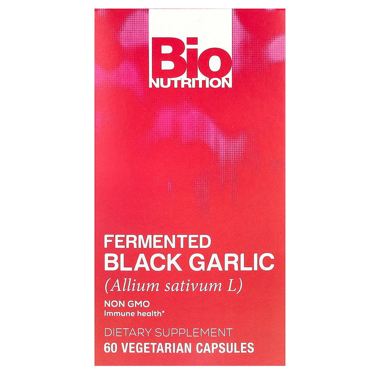 Bio Nutrition Fermented Black Garlic Dietary Supplement Vegetarian Capsules 60Ea
