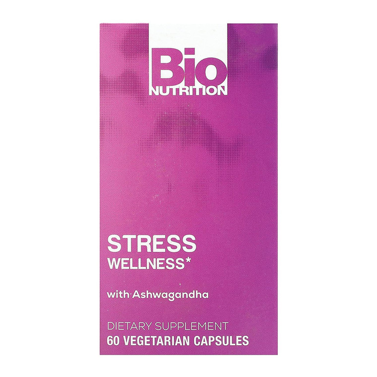 Bio Nutrition Stress Wellness with Ashwaganda Vegetarian Capsules, 60 Ea