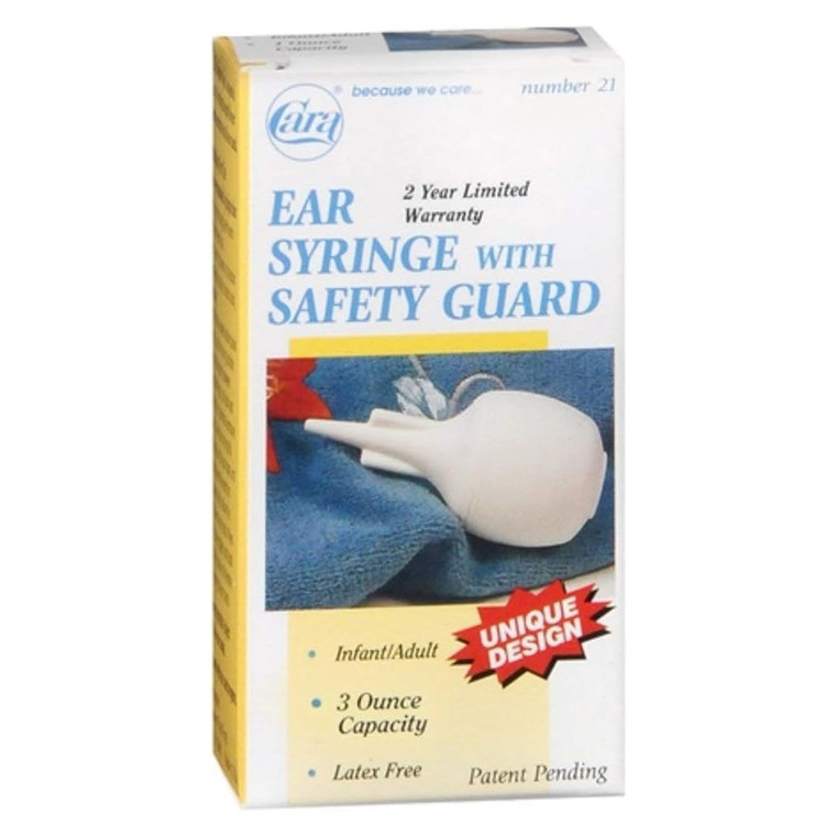 Cara Ear Syringe with Safety Guard 3Oz Capacity for Gentle Ear Irrigation 1Ea