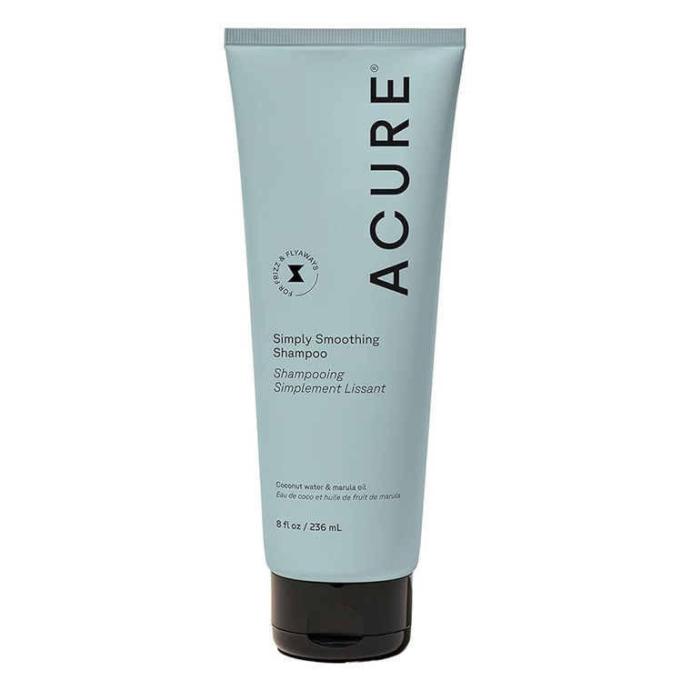 Acure Simply Smoothing Shampoo Boosts Hair Shine with Marula Oil and Coconut Water 8Oz (236ml)