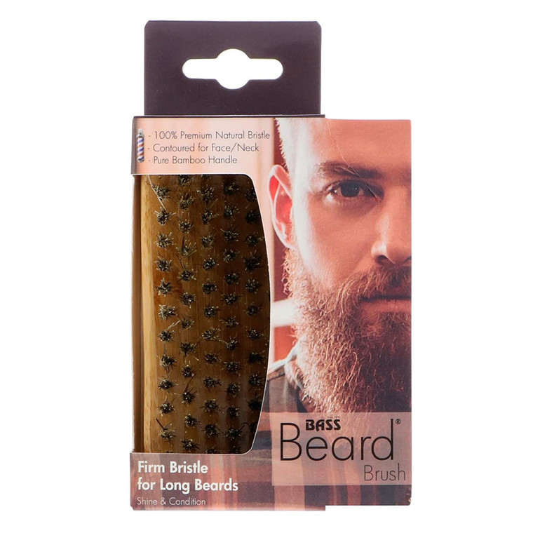 Bass Brushes Beard Brush Firm Bristle for Long Beards 1Ea