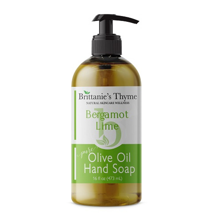 Brittanies Thyme Organic Bergamot Lime Pure Olive Oil Liquid Hand Soap, 16 Oz