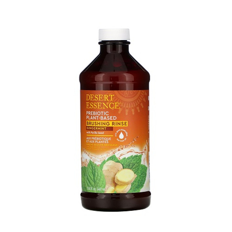 Desert Essence Prebiotic Plant Based Gingermint Brushing Rinse Liquid, 15.8 Oz