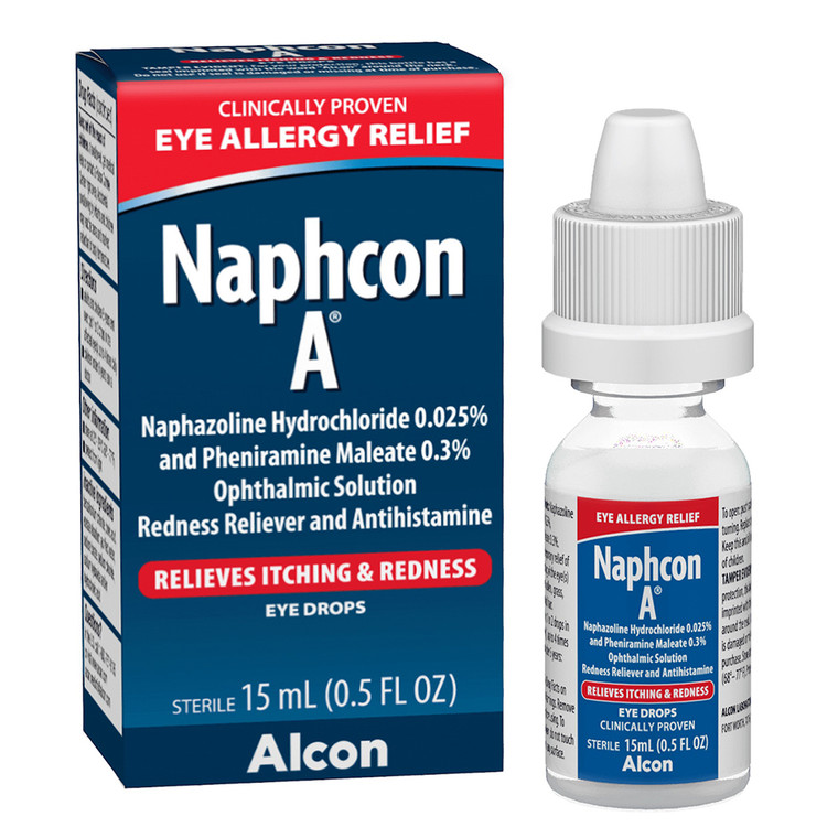 Naphcon-A Antihistamine Eye Drops for Eye Allergy Relief Relieves Itching and Redness 0.5Oz (15ml)