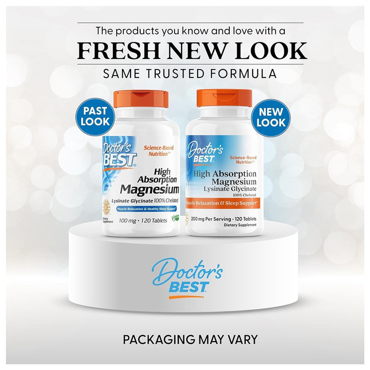 Doctors Best High Absorption Magnesium 100% Chelated Tablets Bone Support Muscle Health 120Ea