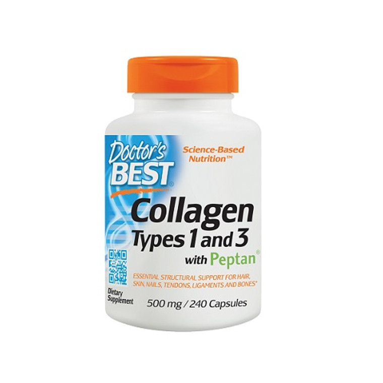 Doctors Best Collagen Types 1 and 3 with Peptan 500 mg Tablets, 240 Ea