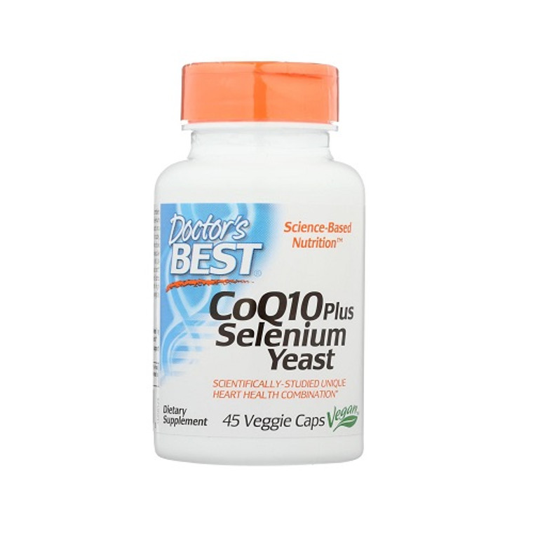 Doctors Best CoQ10 Plus Selenium Yeast Veggie Capsules, 45 Ea