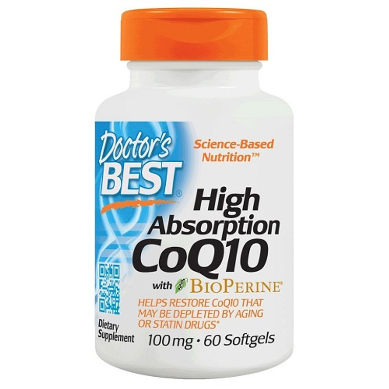 Doctors Best High Absorption CoQ10 100 mg with Bioperine Softgels, 60 Ea
