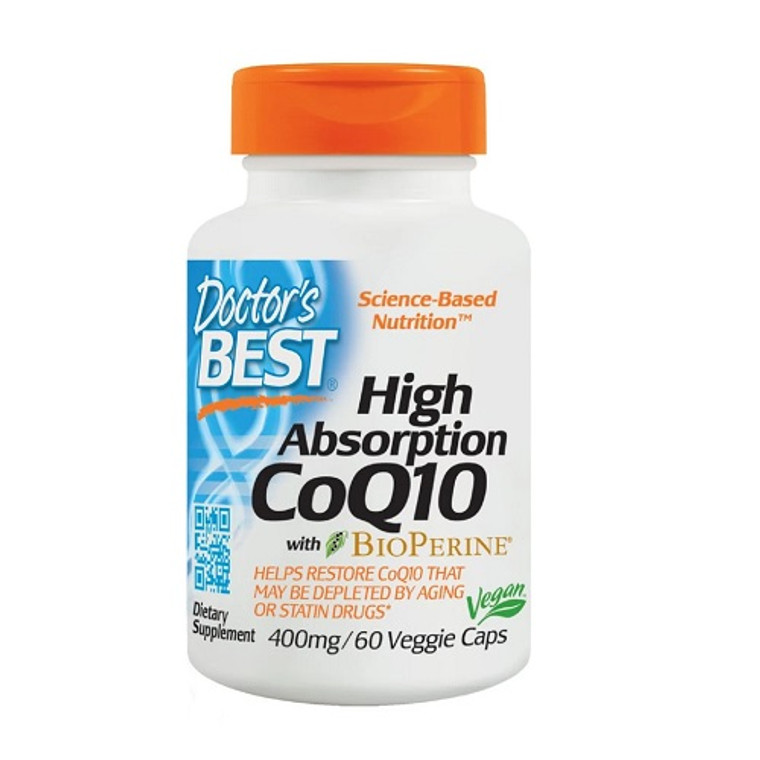 Doctors Best High Absorption CoQ10 with BioPerine 400 mg Veggie Capsules, 60 Ea