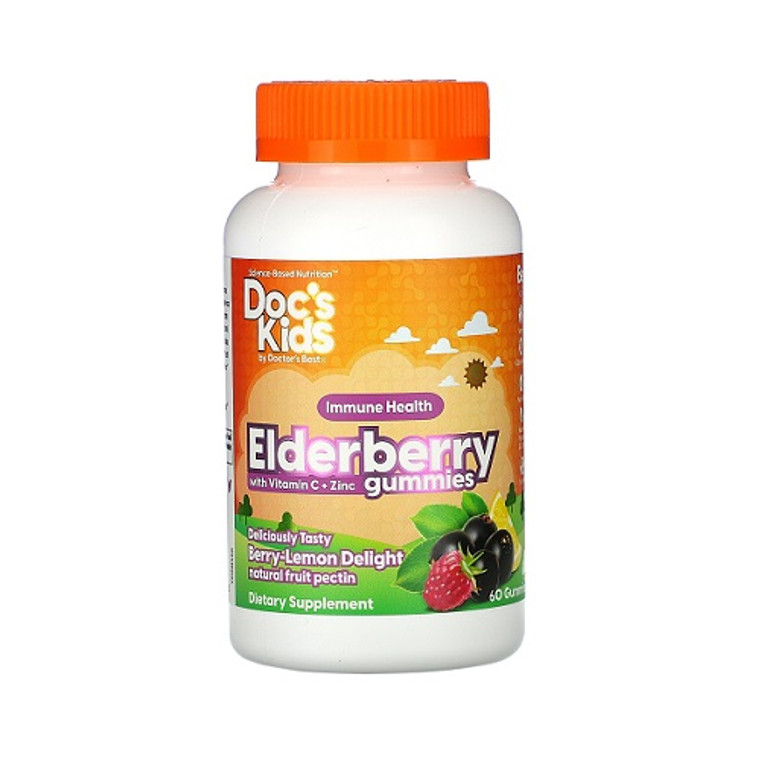 Doctors Best Childrens Elderberry Vitamin C and Zinc Gummies, 60 Ea