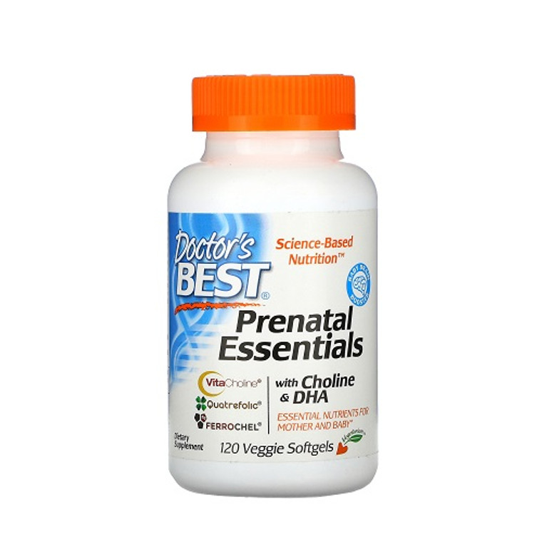 Doctors Best Prenatal Essentials with Choline and DHA Veggie Softgel, 120 Ea
