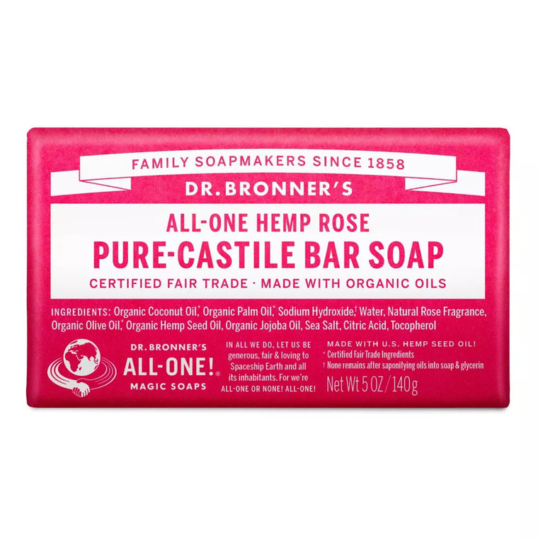 Dr. Bronners All-One Hemp Rose Pure Castile Soap, 5 Oz