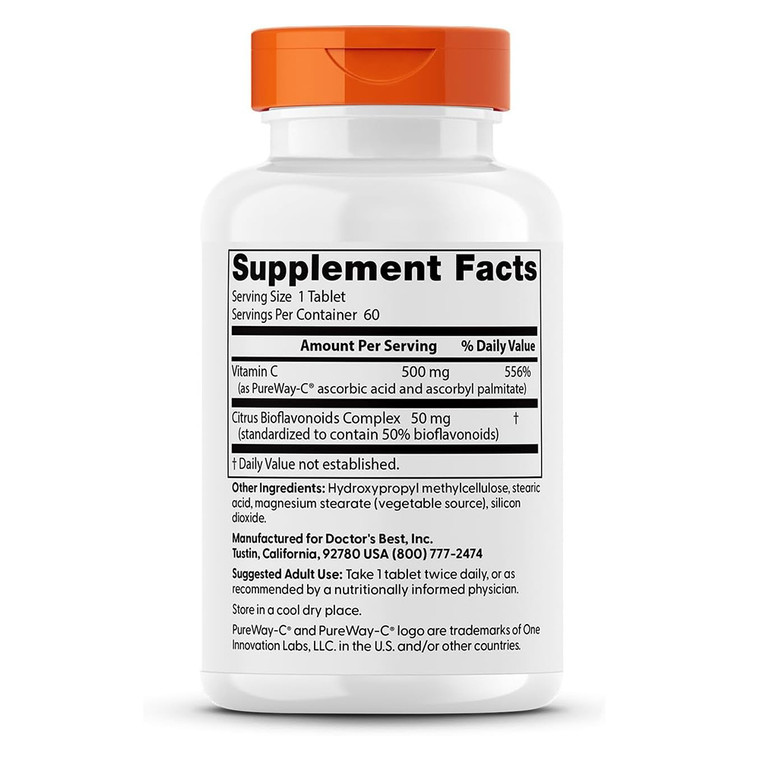 Doctors Best Immune Pureway-C Sustained Release Vitamin C Tablets 60Ea